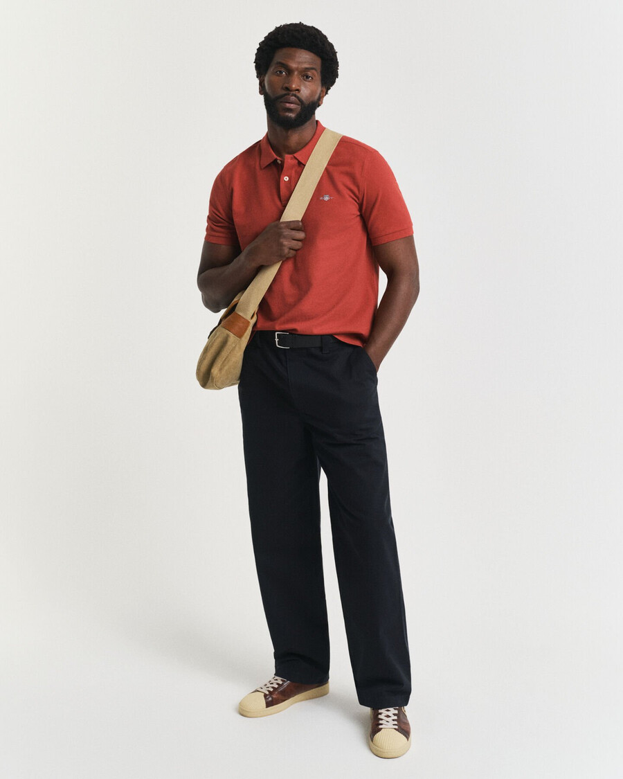 tricou polo regular fit shield piqué - ruj modern