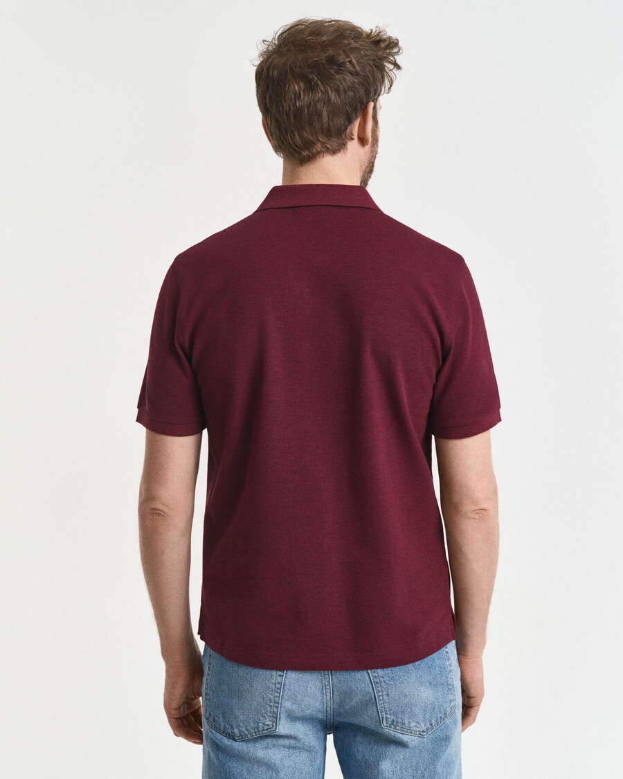 cămașă polo shield piqué de culoare regulară - bordeaux melange
