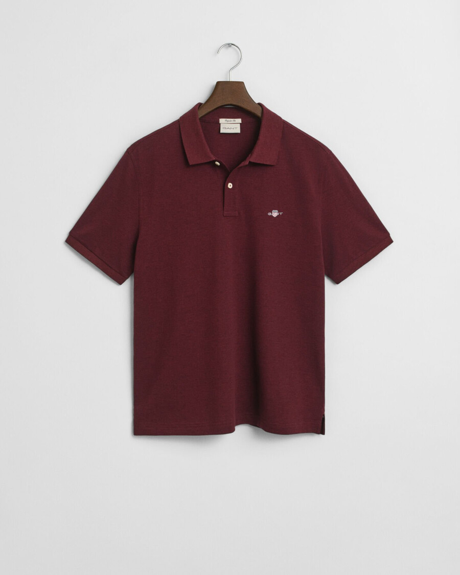 cămașă polo shield piqué de culoare regulară - bordeaux melange