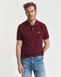 cămașă polo shield piqué de culoare regulară - bordeaux melange
