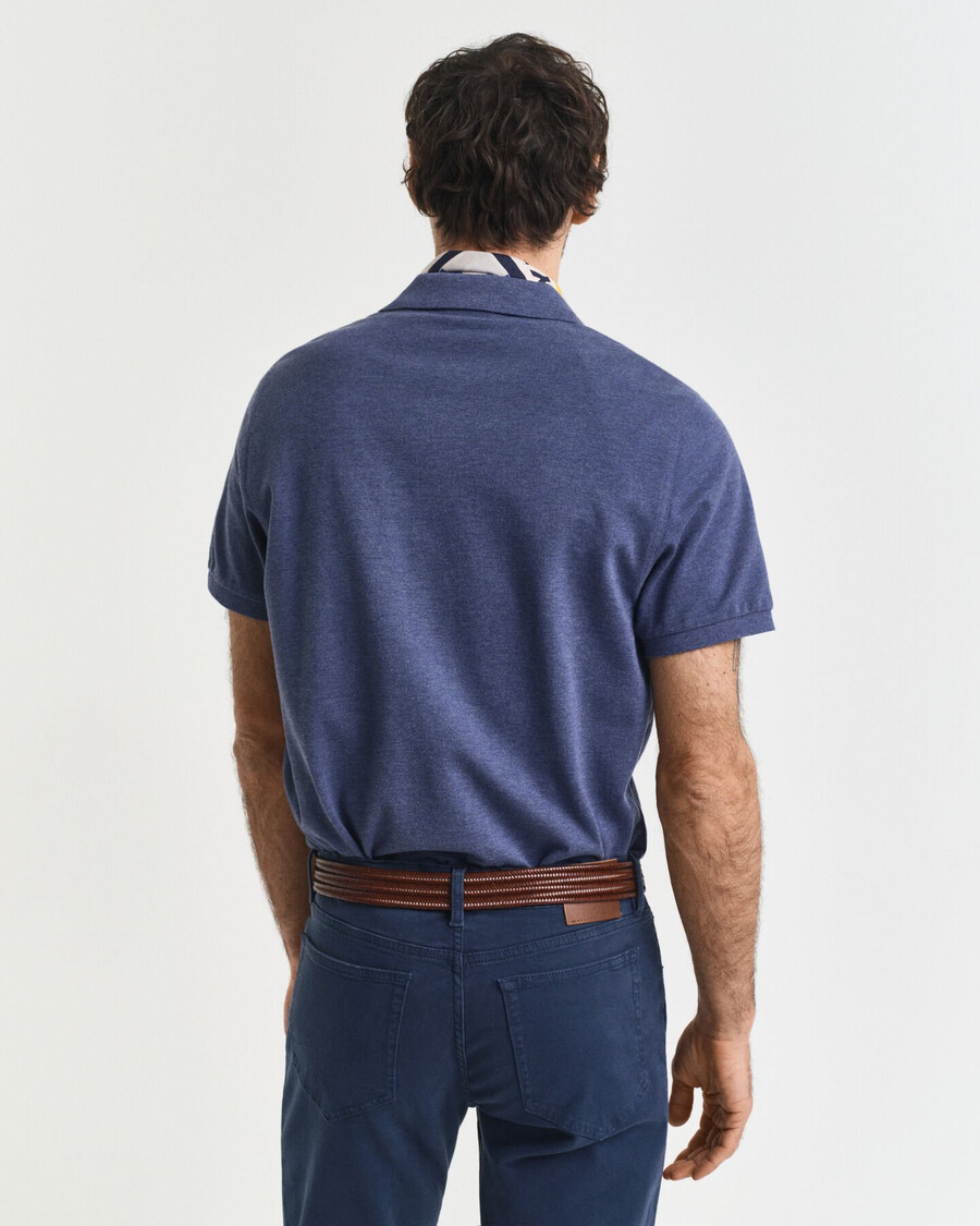 cămașă polo shield piqué de culoare regulară - dk jeansblue melange