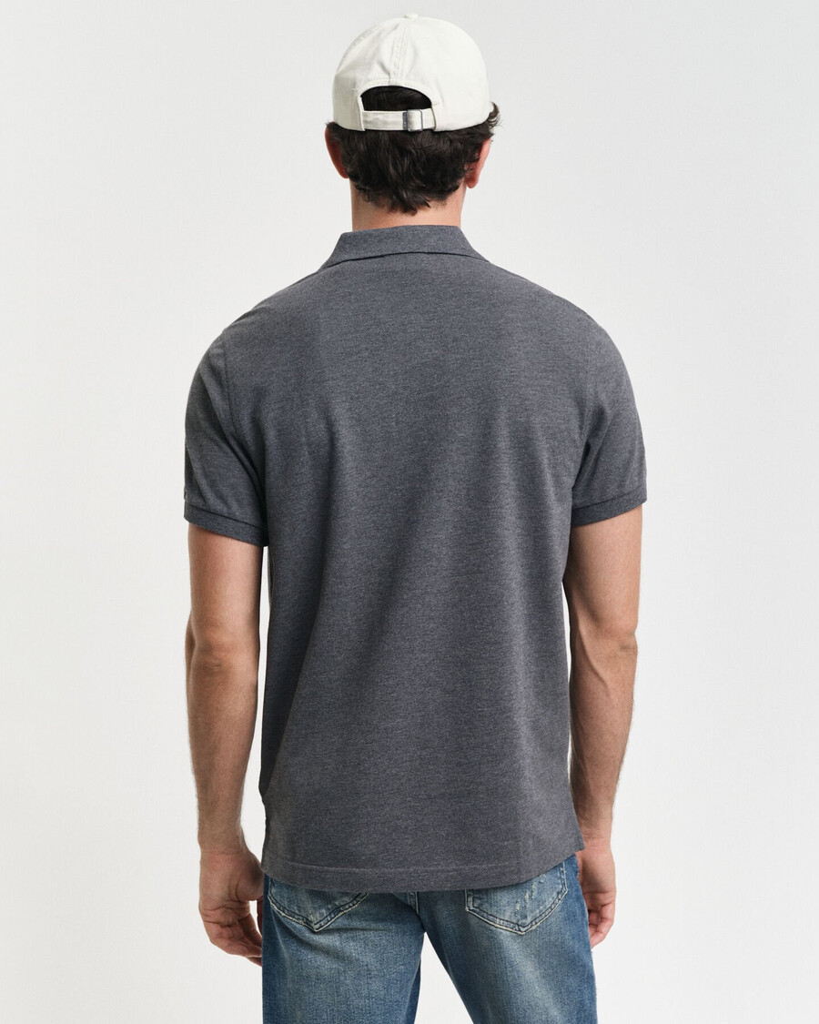 tricou polo shield piqué de culoare regulară - antracit melange