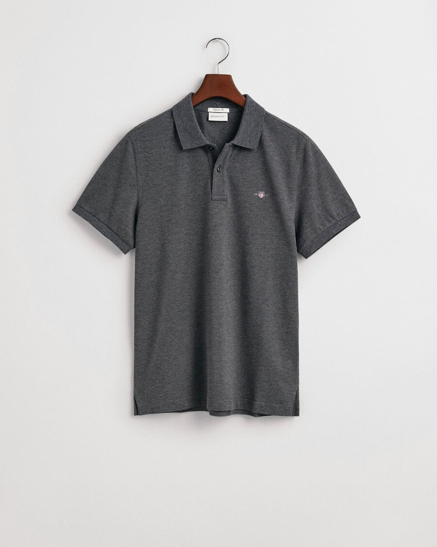 tricou polo shield piqué de culoare regulară - antracit melange