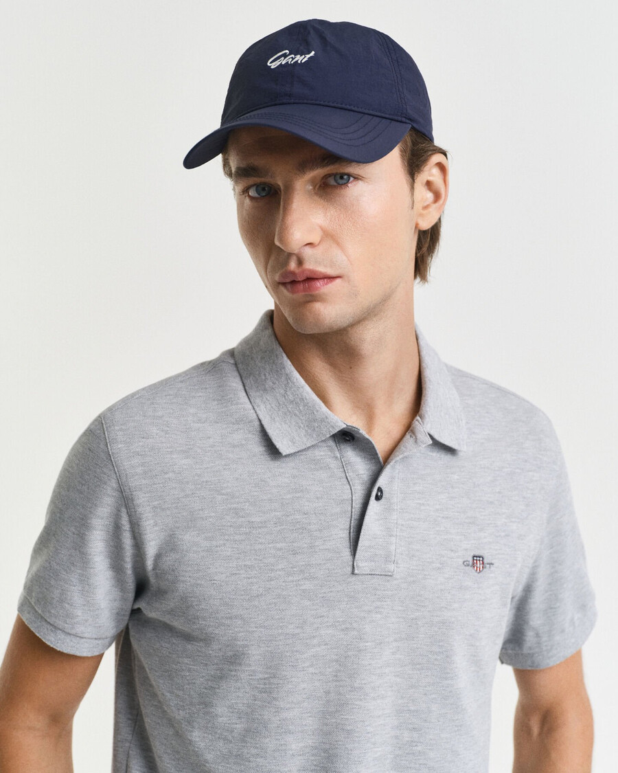 tricou polo shield piqué slim fit - gri melange