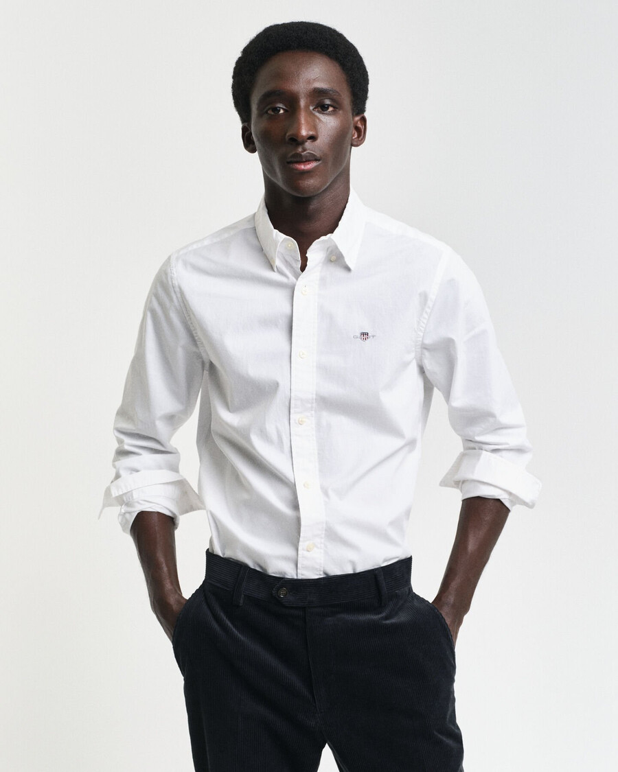 cămașă clasică din poplin croială slim fit - alb