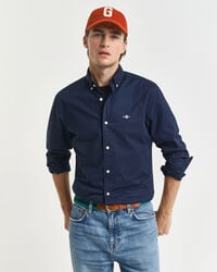 cămașă clasică din poplin croială slim fit - bleumarin