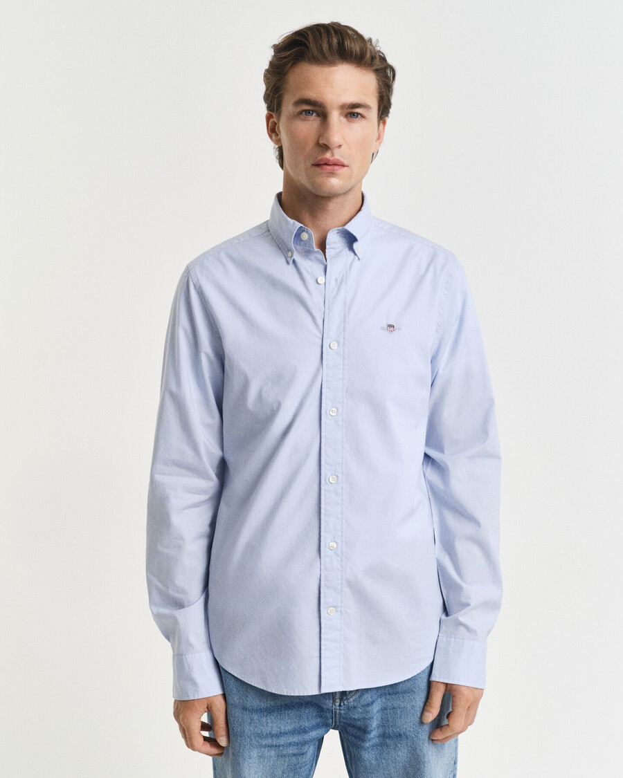 cămașă clasică din poplin croială slim fit - albastru deschis