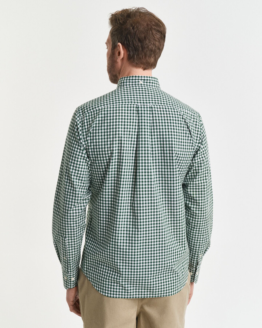 cămașă clasică din poplin cu carouri croială regulată - verde pădure