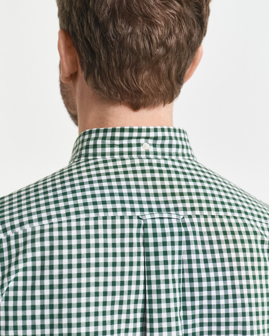 cămașă clasică din poplin cu carouri croială regulată - verde pădure