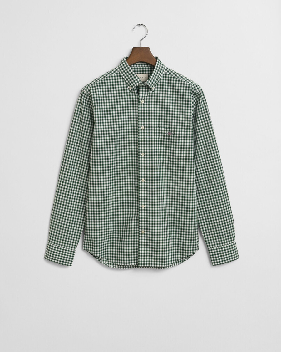 cămașă clasică din poplin cu carouri croială regulată - verde pădure
