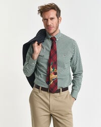 cămașă clasică din poplin cu carouri croială regulată - verde pădure