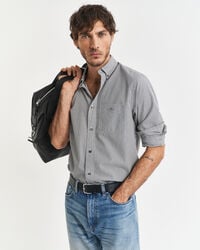 cămașă din poplin cu dungi clasice croială regulată - negru