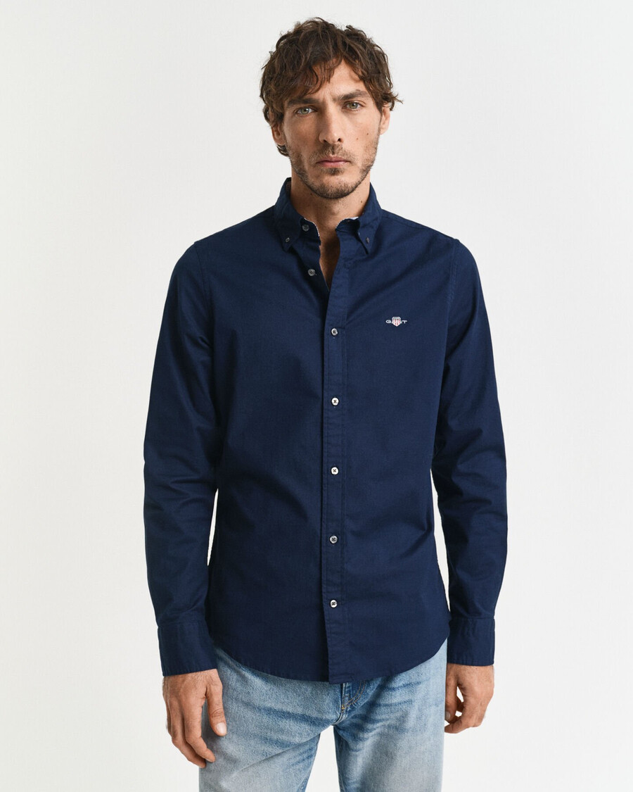 cămașă oxford stretch slim fit - bleumarin
