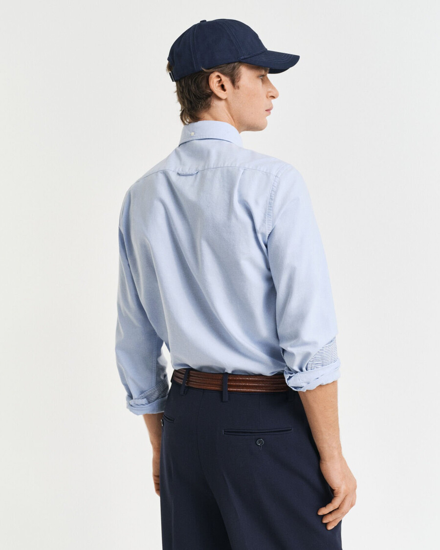 cămașă oxford elastică slim fit - albastru deschis
