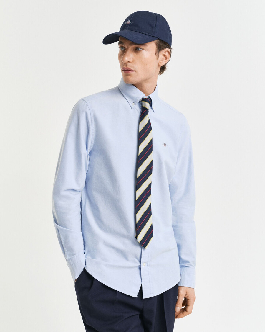 cămașă oxford elastică slim fit - albastru deschis
