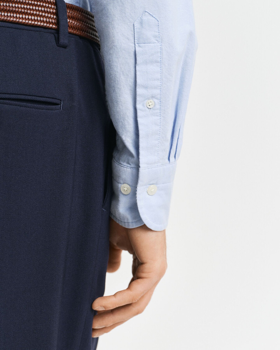 cămașă oxford elastică slim fit - albastru deschis