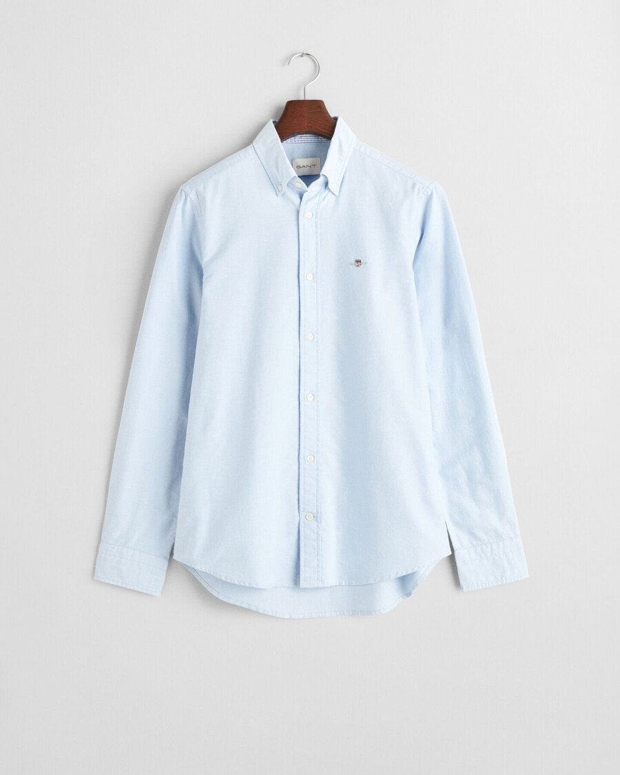 cămașă oxford elastică slim fit - albastru deschis