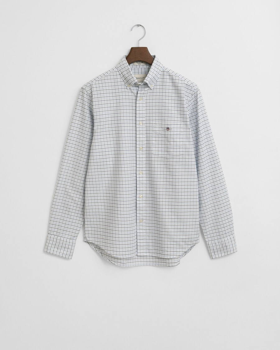 cămașă oxford tattersall classic cu croială regulată - albastru deschis