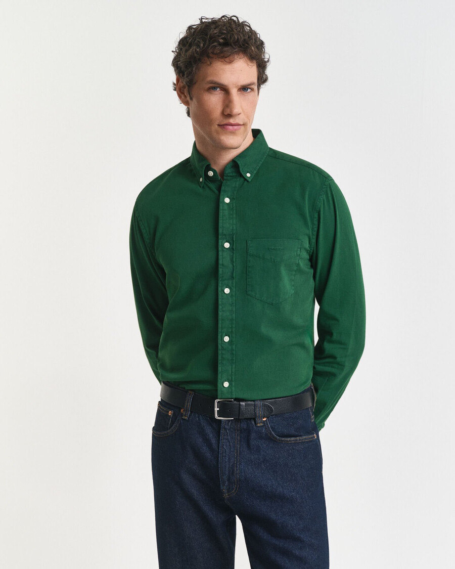 cămașă twill cu croială regulată - verde pădure