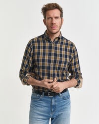 cămașă din flanel cu croială regulată în carouri model vântos - albastru seară