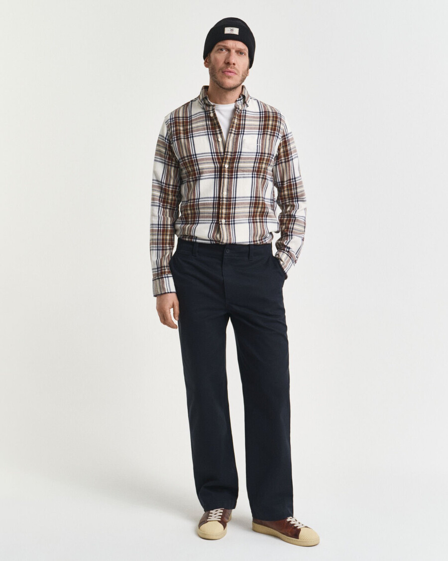 cămașă din flanel cu croială regulată model windblown - crem