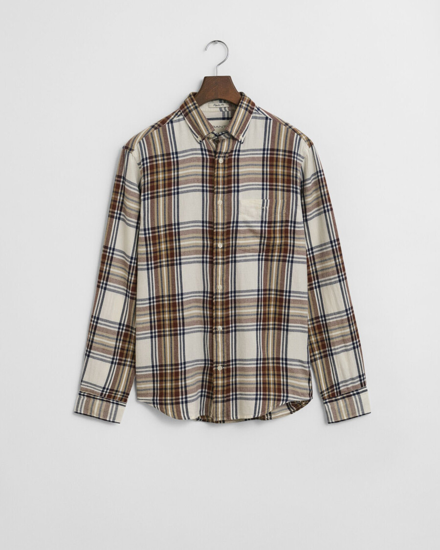 cămașă din flanel cu croială regulată model windblown - crem