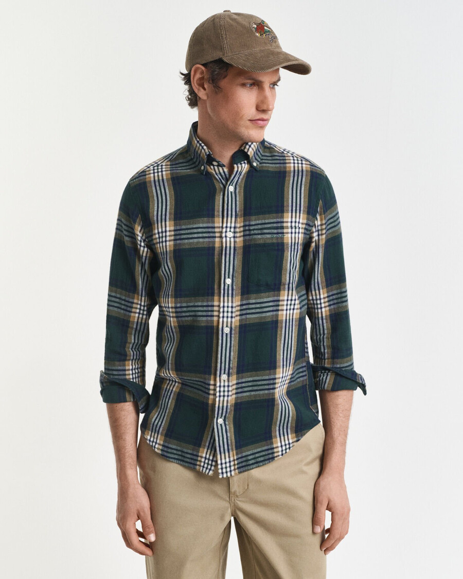 cămașă din flanel cu croială regulată model windblown - verde tartan