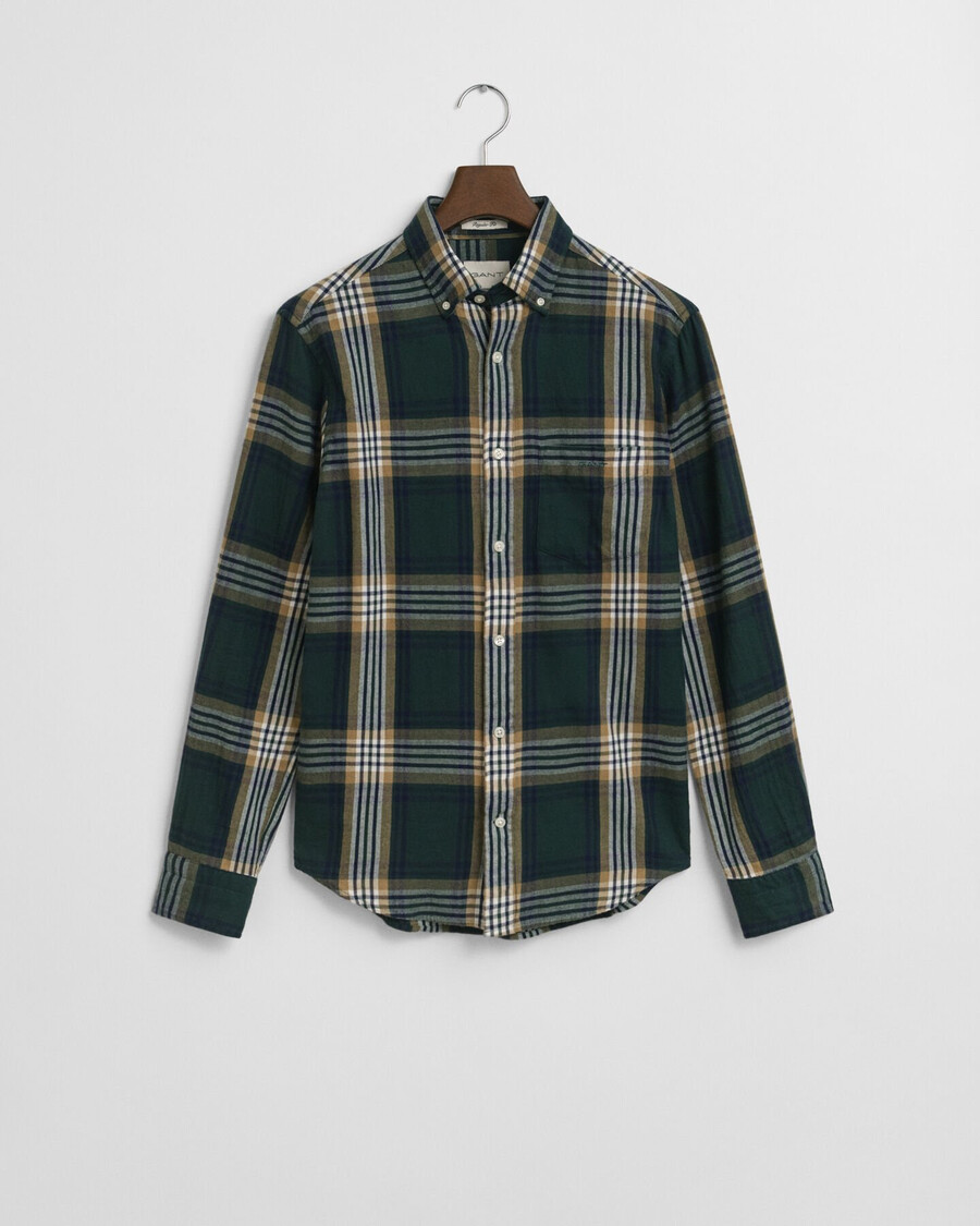 cămașă din flanel cu croială regulată model windblown - verde tartan