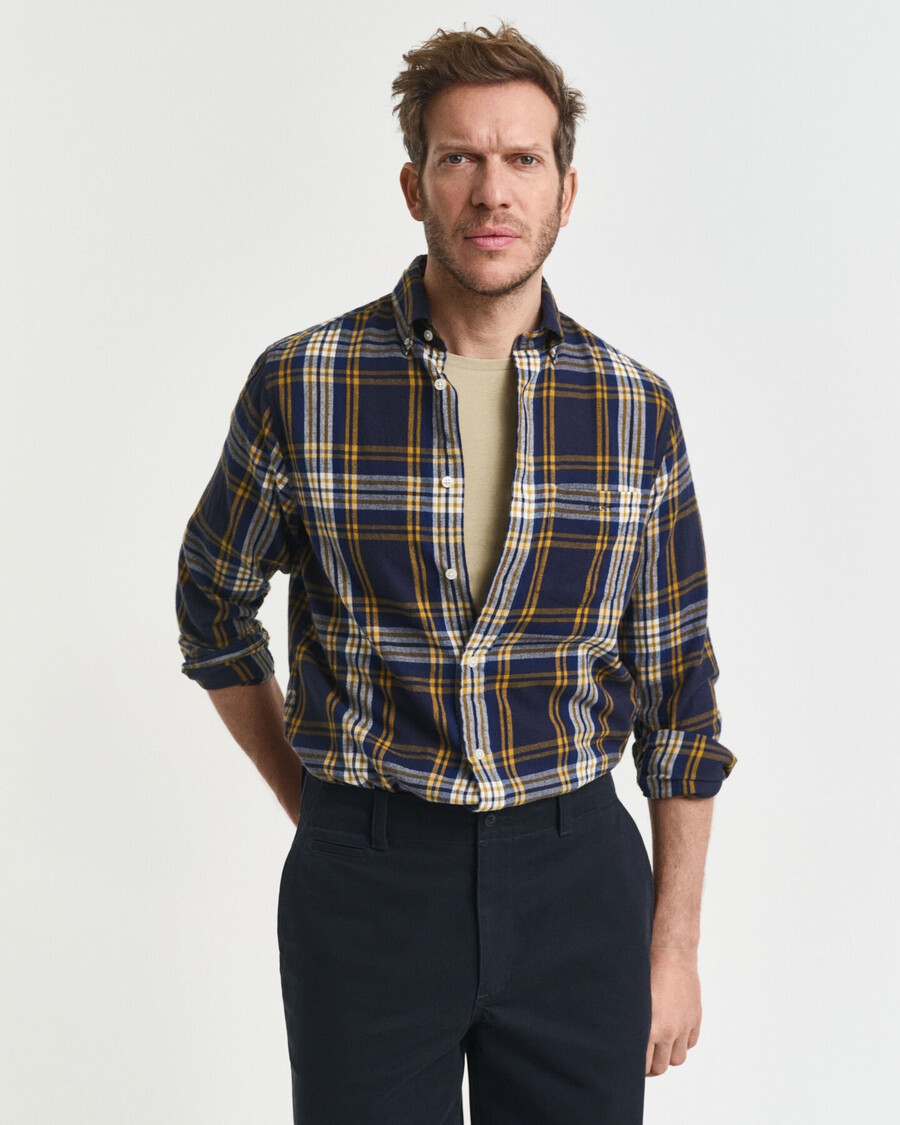 cămașă din flanel cu croială regulată model windblown flannel check - albastru seară