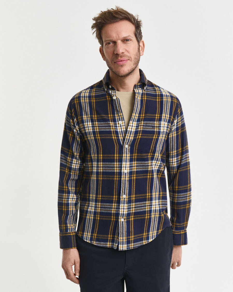 cămașă din flanel cu croială regulată model windblown flannel check - albastru seară