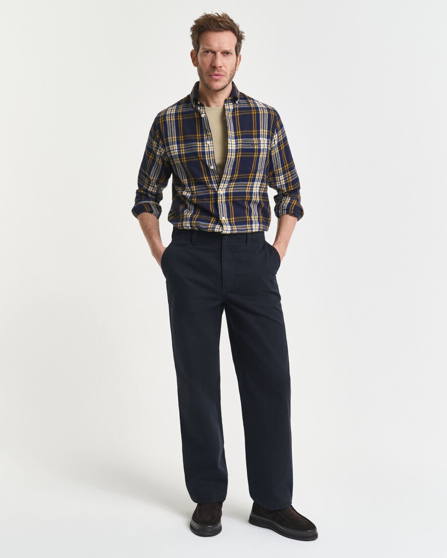 cămașă din flanel cu croială regulată model windblown flannel check - albastru seară