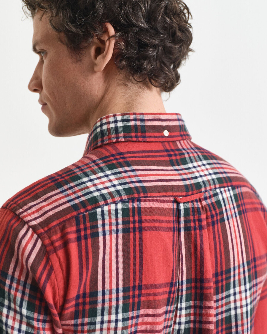 cămașă cu croială regulată model windblown flannel check - modern rust