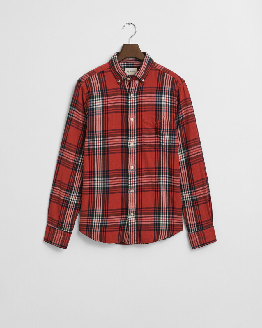 cămașă cu croială regulată model windblown flannel check - modern rust