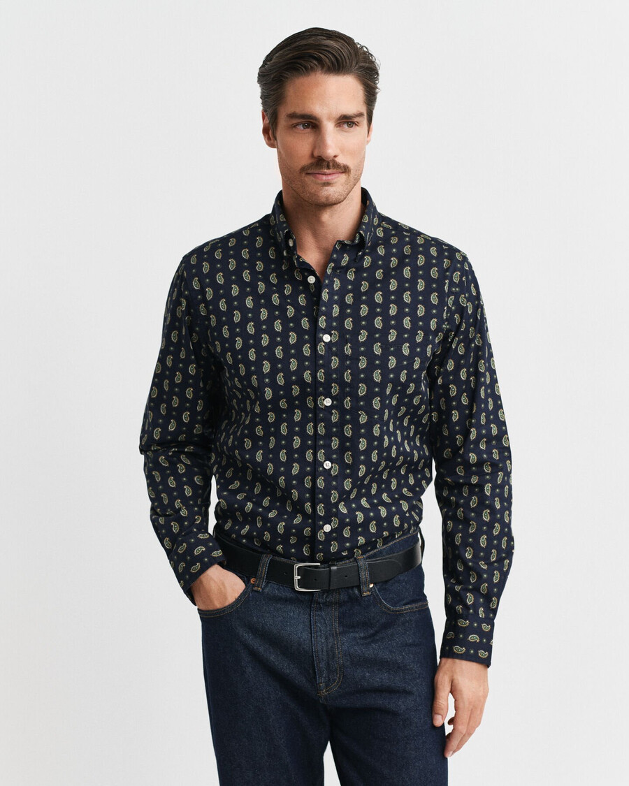 cămașă twill cu imprimeu paisley croială regulată - albastru seară
