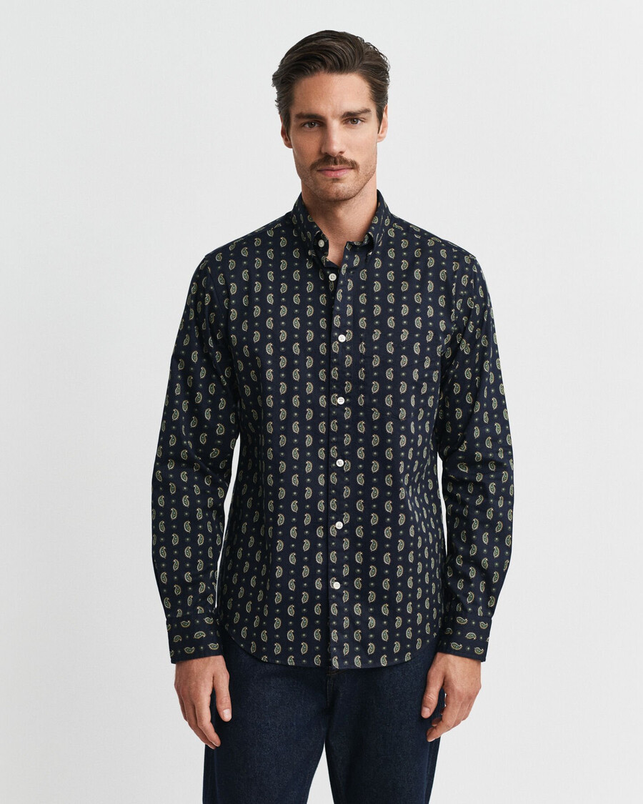 cămașă twill cu imprimeu paisley croială regulată - albastru seară