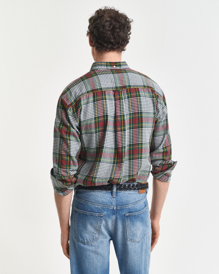 cămașă ușoară în carouri croială relaxată - verde tartan
