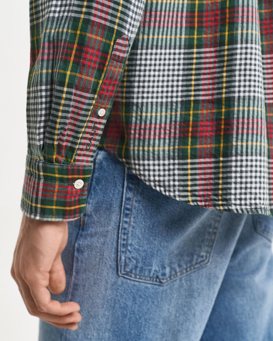 cămașă ușoară în carouri croială relaxată - verde tartan