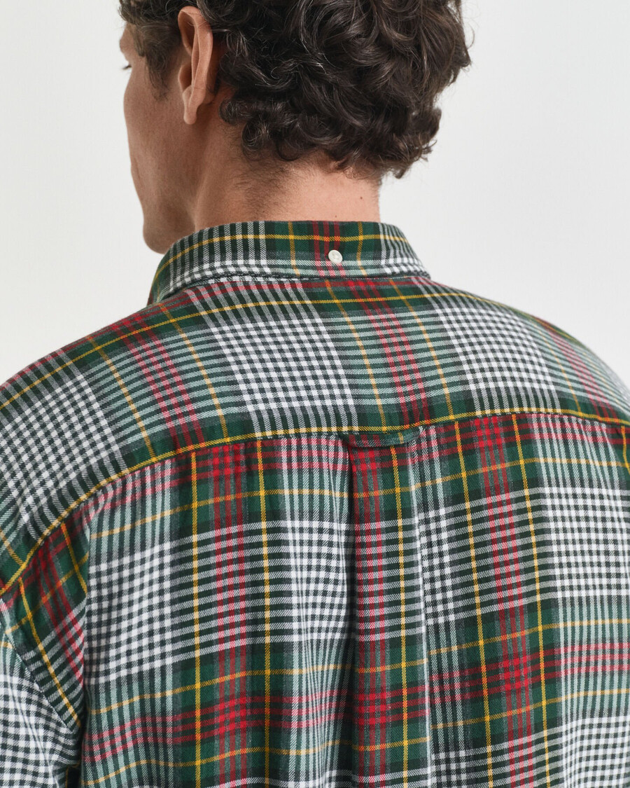 cămașă ușoară în carouri croială relaxată - verde tartan