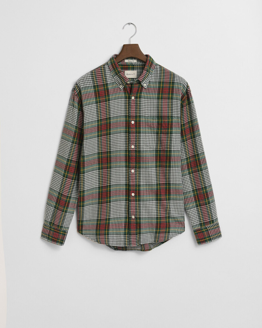 cămașă ușoară în carouri croială relaxată - verde tartan