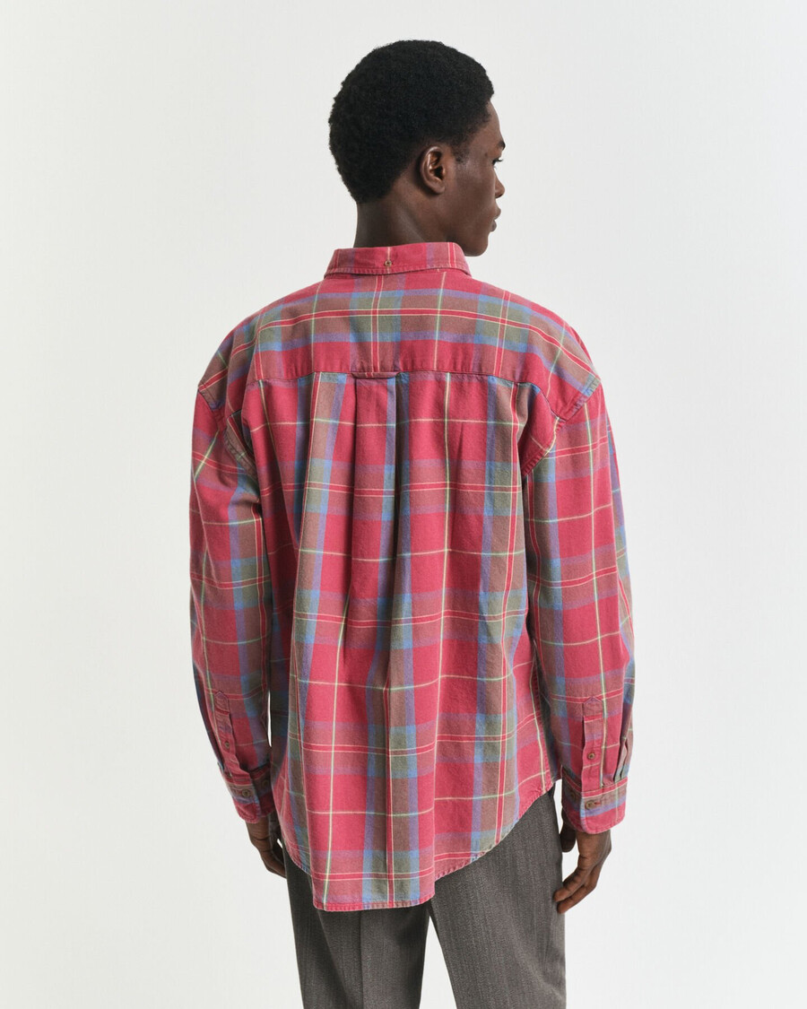 cămașă supradimensionată din twill spălat în carouri - modern rust