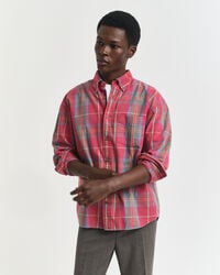 cămașă supradimensionată din twill spălat în carouri - modern rust