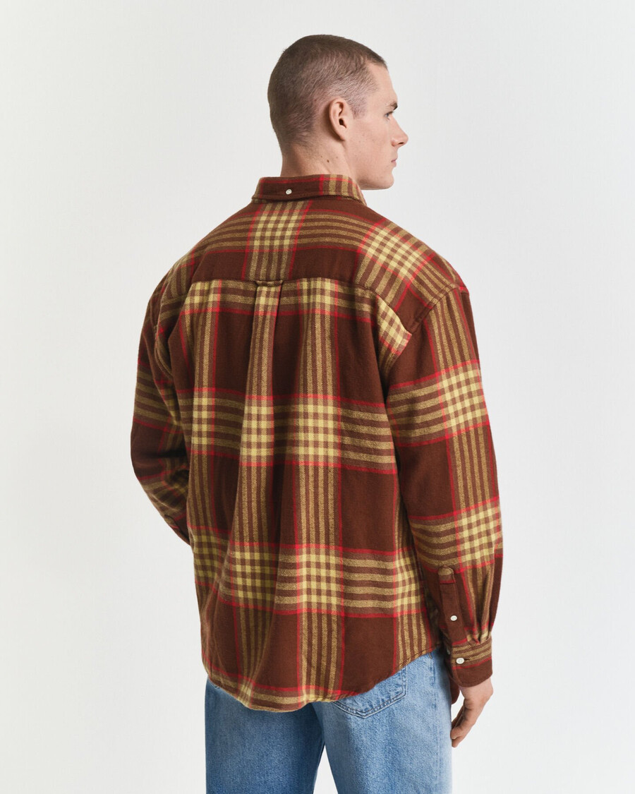 cămașă supradimensionată din flanel twill - maro mahon
