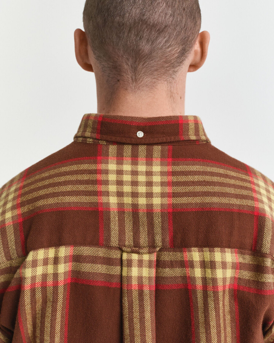 cămașă supradimensionată din flanel twill - maro mahon