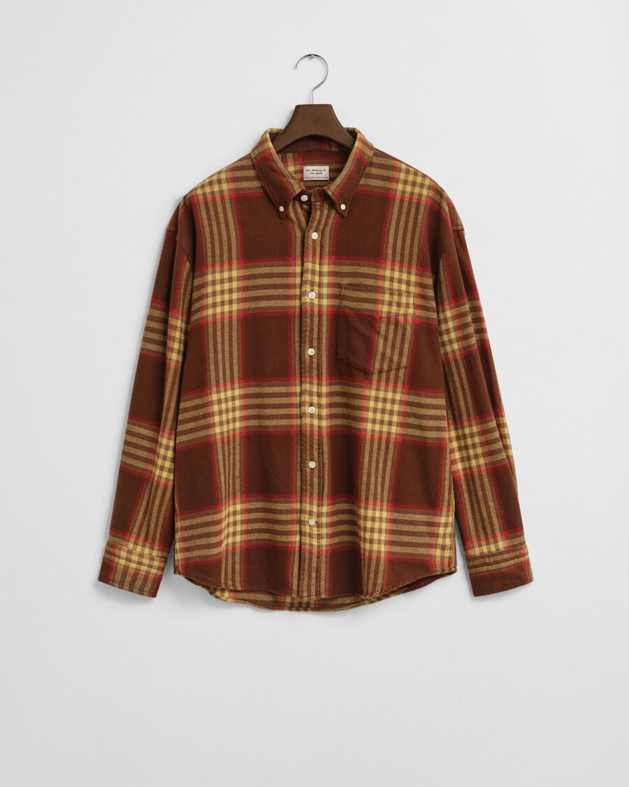 cămașă supradimensionată din flanel twill - maro mahon