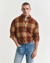 cămașă supradimensionată din flanel twill - maro mahon
