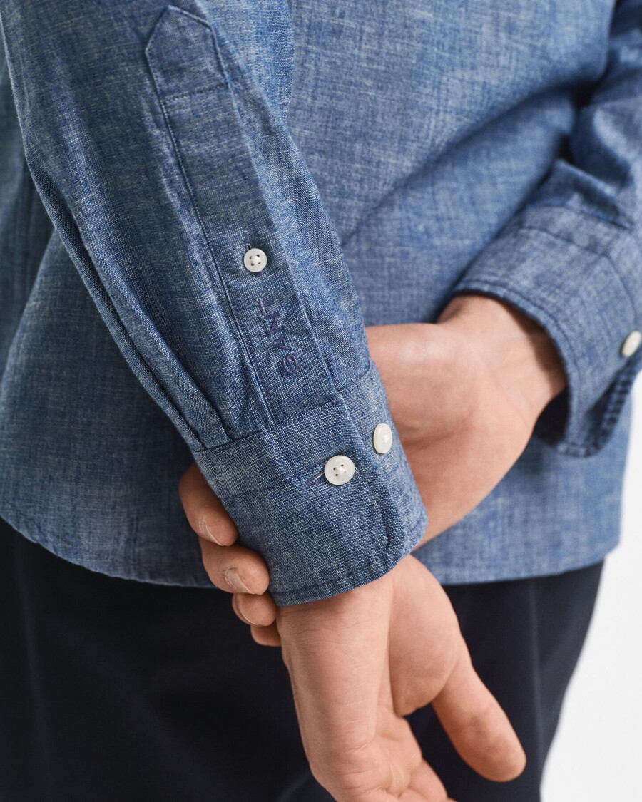 cămașă chambray indigo regular fit - albastru mediu