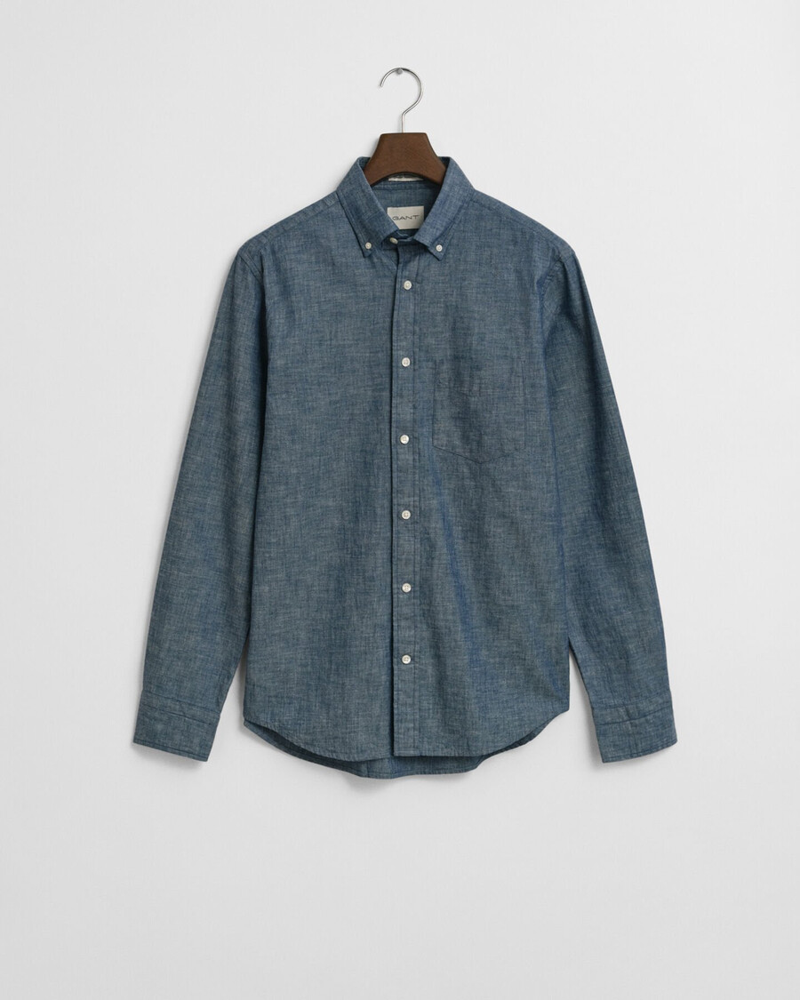 cămașă chambray indigo regular fit - albastru mediu