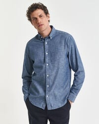 cămașă chambray indigo regular fit - albastru mediu