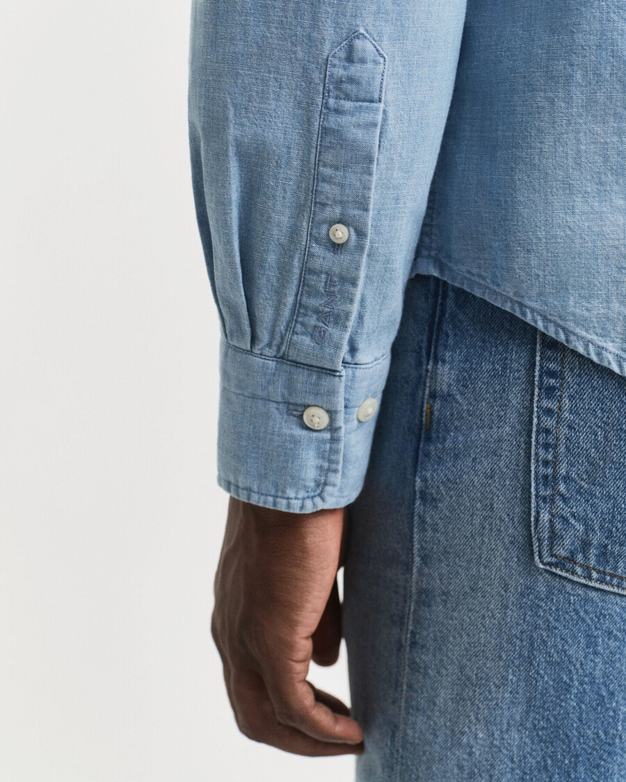 cămașă chambray indigo regular fit - albastru deschis