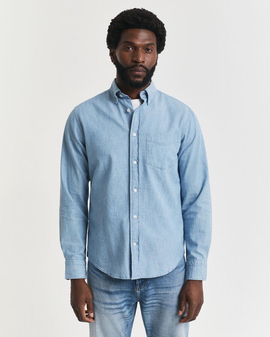 cămașă chambray indigo regular fit - albastru deschis
